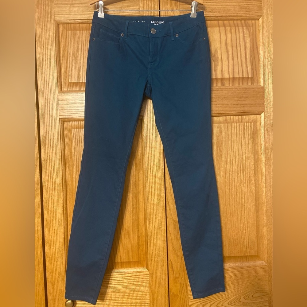 The Limited Womens Stretch Denim Teal Blue Skinny Legging Jean 6 Long